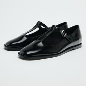 Zara black flat shoes